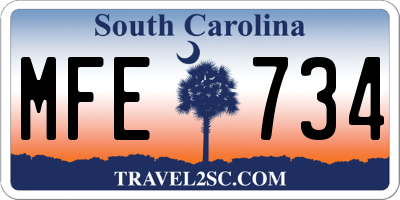 SC license plate MFE734