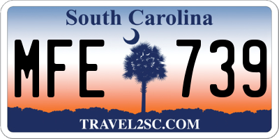SC license plate MFE739