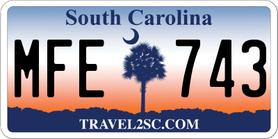 SC license plate MFE743