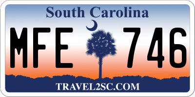 SC license plate MFE746