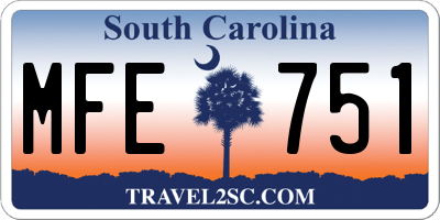 SC license plate MFE751