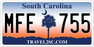 SC license plate MFE755