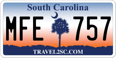 SC license plate MFE757