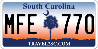 SC license plate MFE770