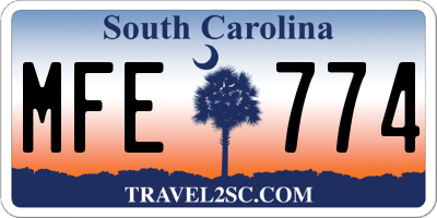SC license plate MFE774