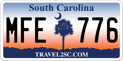 SC license plate MFE776
