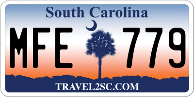 SC license plate MFE779
