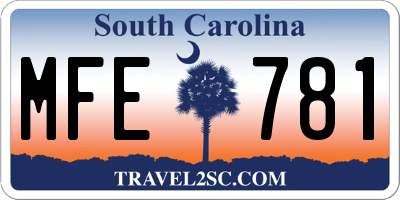 SC license plate MFE781