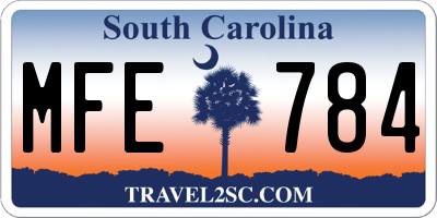 SC license plate MFE784