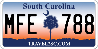 SC license plate MFE788