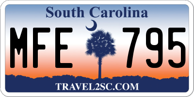 SC license plate MFE795