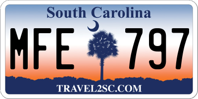 SC license plate MFE797