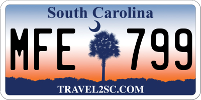 SC license plate MFE799