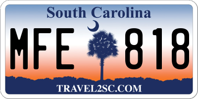 SC license plate MFE818