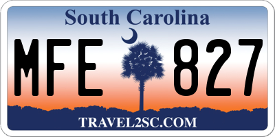 SC license plate MFE827