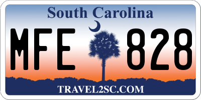 SC license plate MFE828