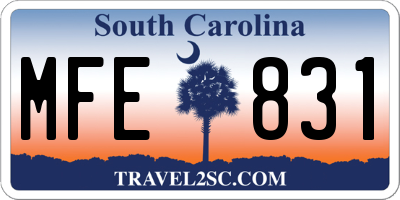 SC license plate MFE831