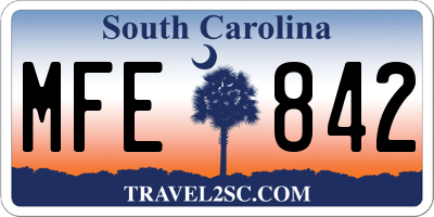 SC license plate MFE842