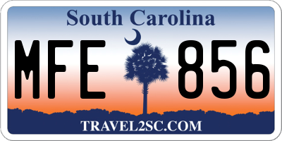 SC license plate MFE856