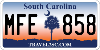 SC license plate MFE858