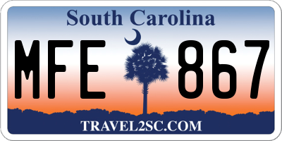SC license plate MFE867