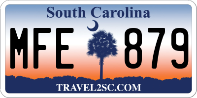 SC license plate MFE879