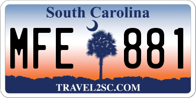 SC license plate MFE881