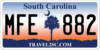 SC license plate MFE882