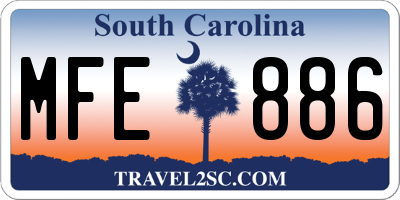 SC license plate MFE886