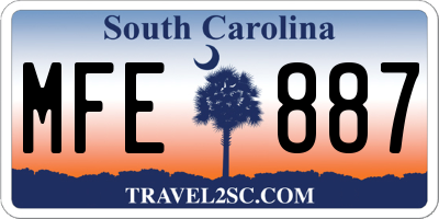 SC license plate MFE887