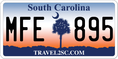 SC license plate MFE895