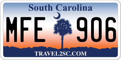 SC license plate MFE906