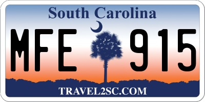 SC license plate MFE915
