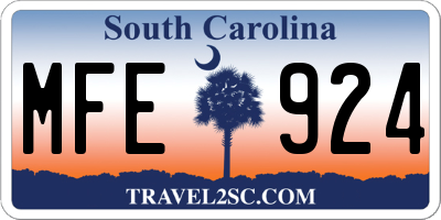 SC license plate MFE924