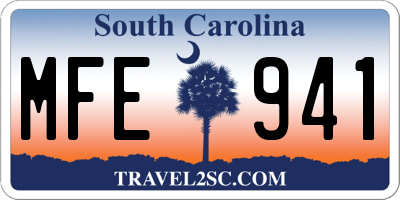 SC license plate MFE941