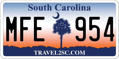 SC license plate MFE954