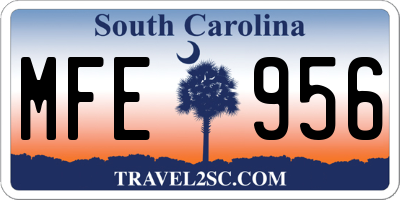 SC license plate MFE956