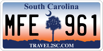 SC license plate MFE961