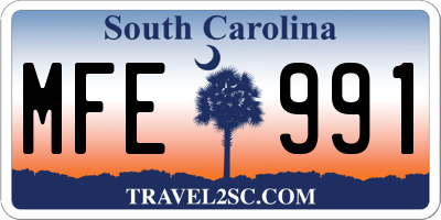 SC license plate MFE991