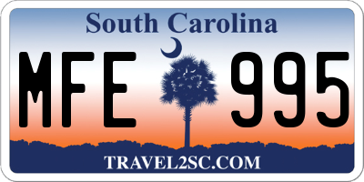 SC license plate MFE995