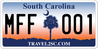 SC license plate MFF001