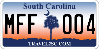 SC license plate MFF004