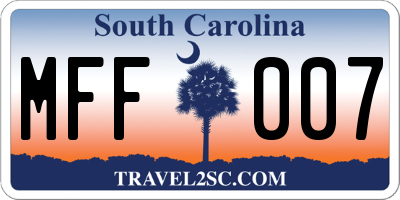 SC license plate MFF007