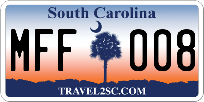 SC license plate MFF008