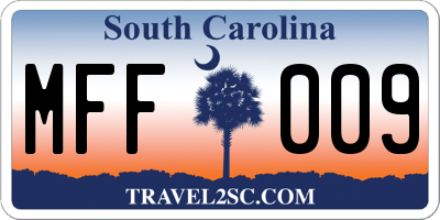 SC license plate MFF009