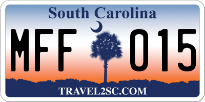 SC license plate MFF015