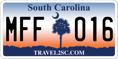 SC license plate MFF016