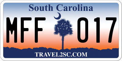 SC license plate MFF017