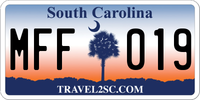 SC license plate MFF019