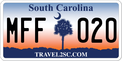 SC license plate MFF020